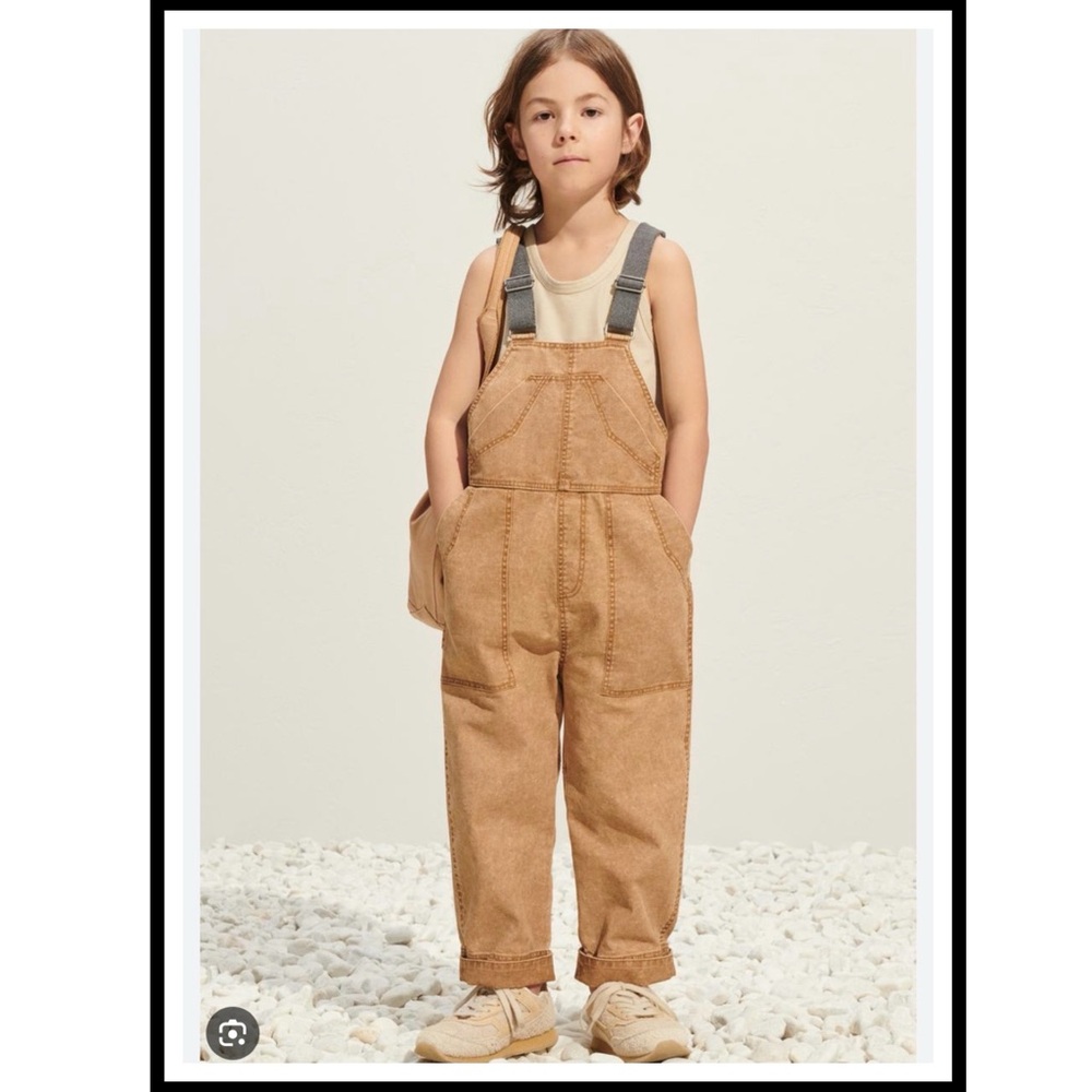Zara Srpls kids overalls in brown. NWT. Size 10-11.